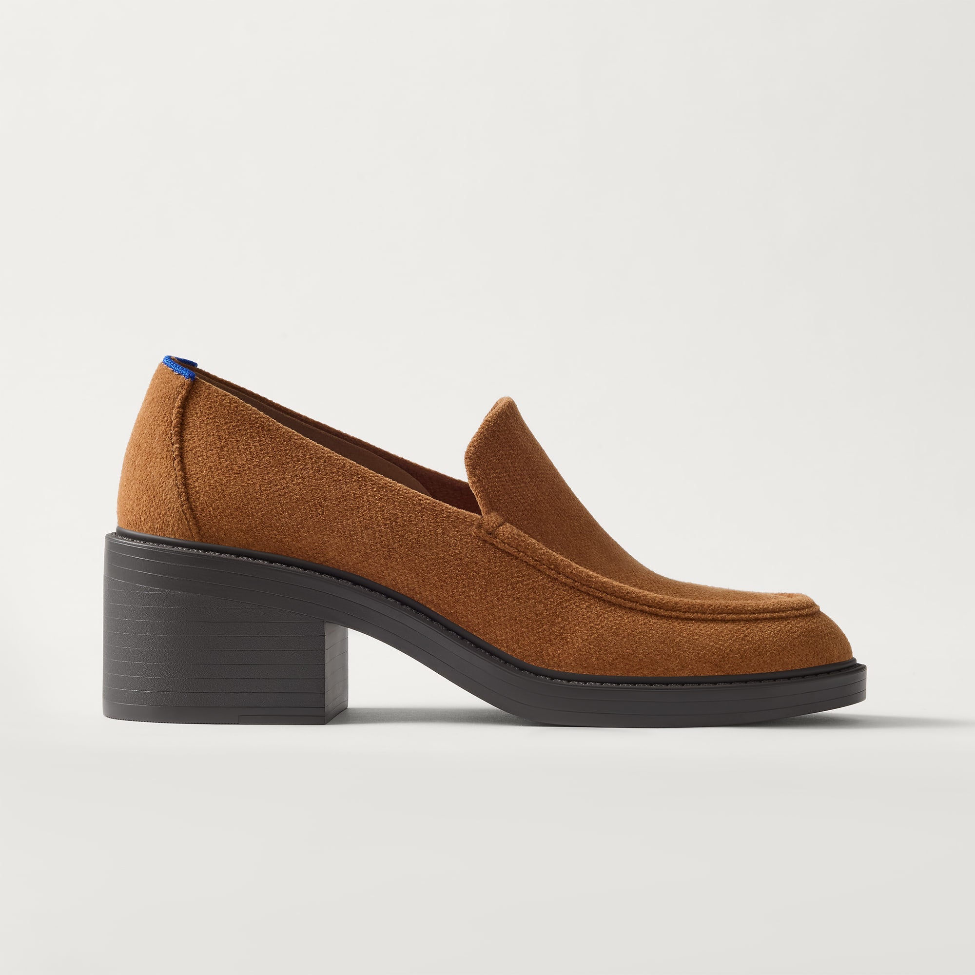 The Block Heel Loafer - ReVelvet™ Caramel